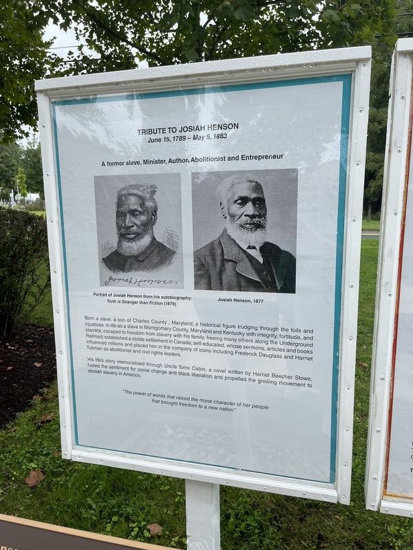 A Tribute to Josiah Henson Marker image. Click for full size.