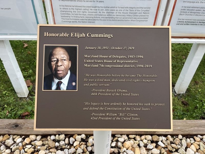 Honorable Elijah Cummings Marker image. Click for full size.