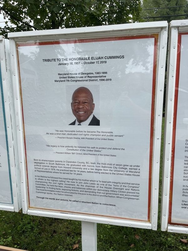 Tribute to the Honorable Elijah Cummings Marker image. Click for full size.