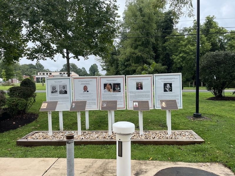 Collection of markers on the grounds of the Sandy Spring Slave Museum & African Art Gallery. Click for full size. Collection of markers on the grounds of the Sandy Spring Slave Museum & African Art Gallery image. Click for full size.
