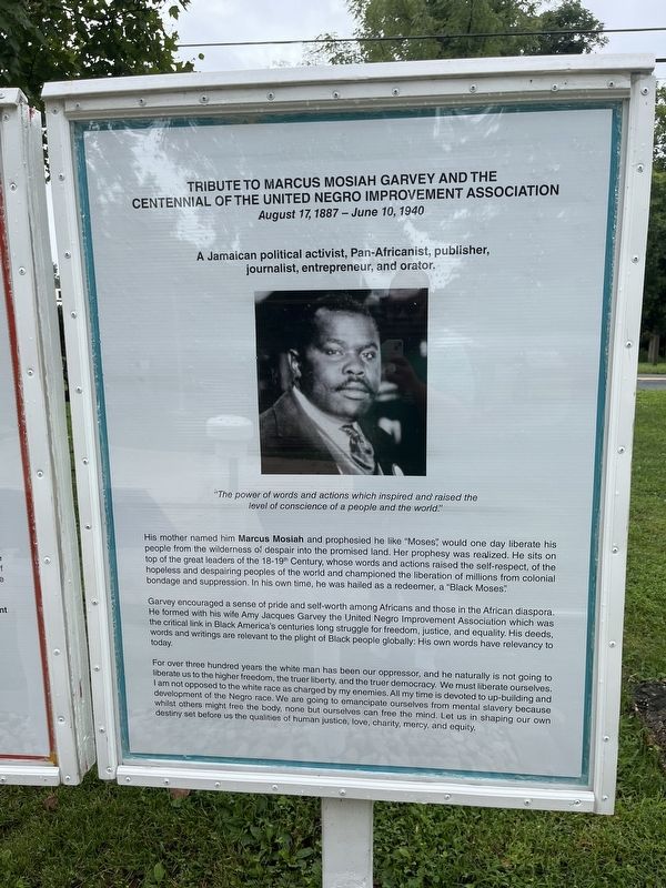 Tribute to Marcus Mosiah Garvey and the Centennial of the United Negro Improvement Association Marker image. Click for full size.