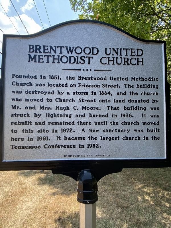 Brentwood United Methodist Church Marker image. Click for full size.