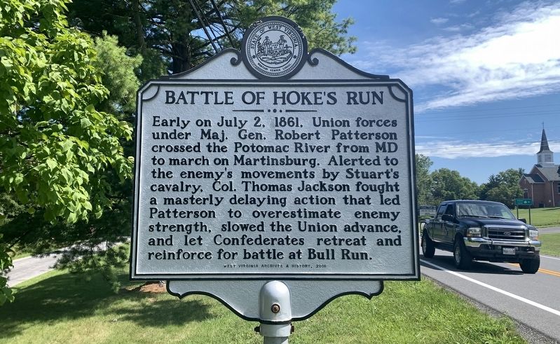 Battle of Hoke's Run Marker image. Click for full size.