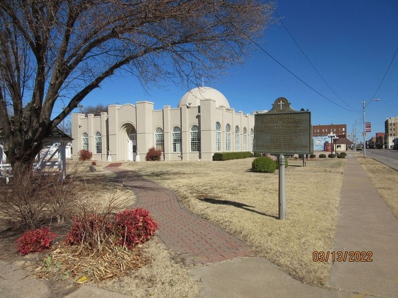 Oklahoma Baptist College Marker image. Click for full size.
