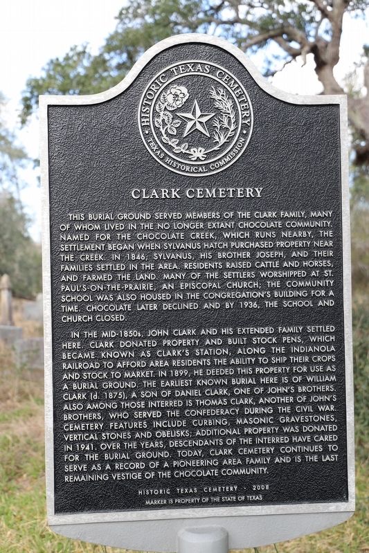 Clark Cemetery Marker image. Click for full size.