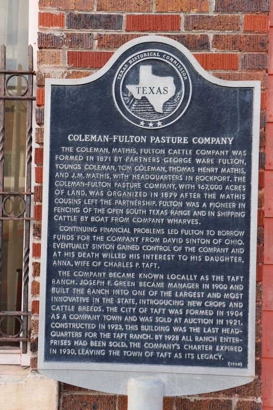 Coleman-Fulton Pasture Company Marker image. Click for full size.