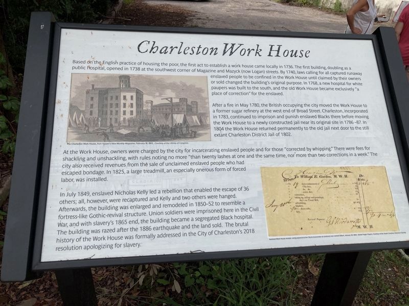 Charleston Work House Marker image. Click for full size.