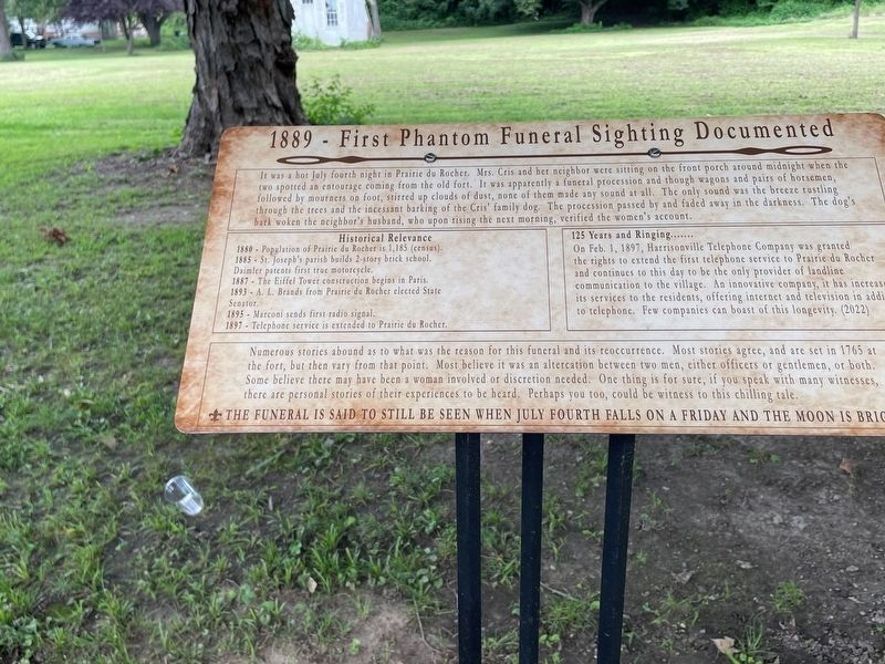 1889 - First Phantom Funeral Sighting Documented Marker image. Click for full size.