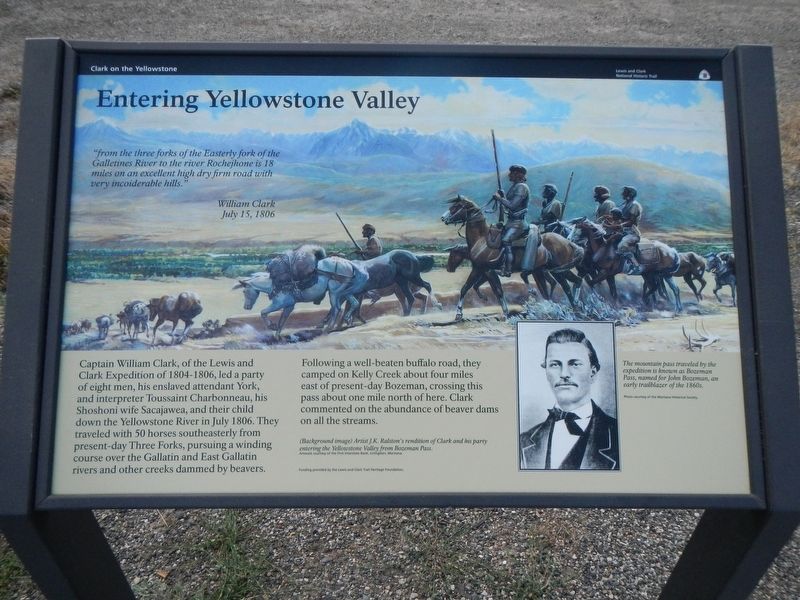 Entering the Yellowstone Valley Marker image. Click for full size.