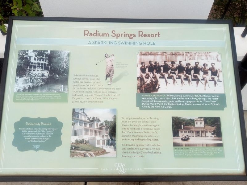 Radium Spring Resort A Sparkling Swimming Hole Marker image. Click for full size.
