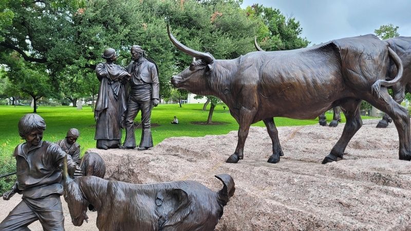 Closeup of the Tejano Monument image. Click for full size.