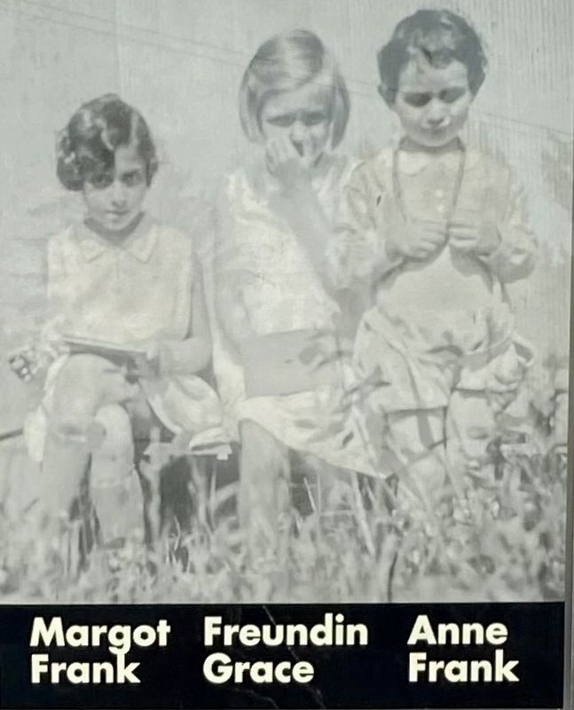 Marker inset: Margot Frank, friend Grace, Anne Frank image. Click for full size.