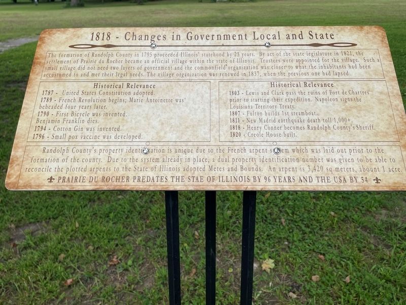 1818 - Changes in Government Local and State Marker image. Click for full size.