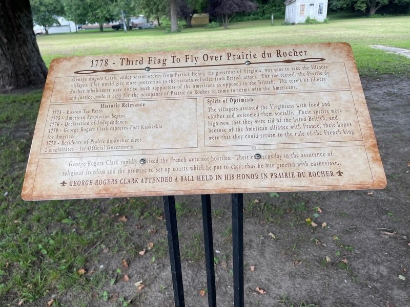 1778 - Third Flag To Fly Over Prairie du Rocher Marker image. Click for full size.