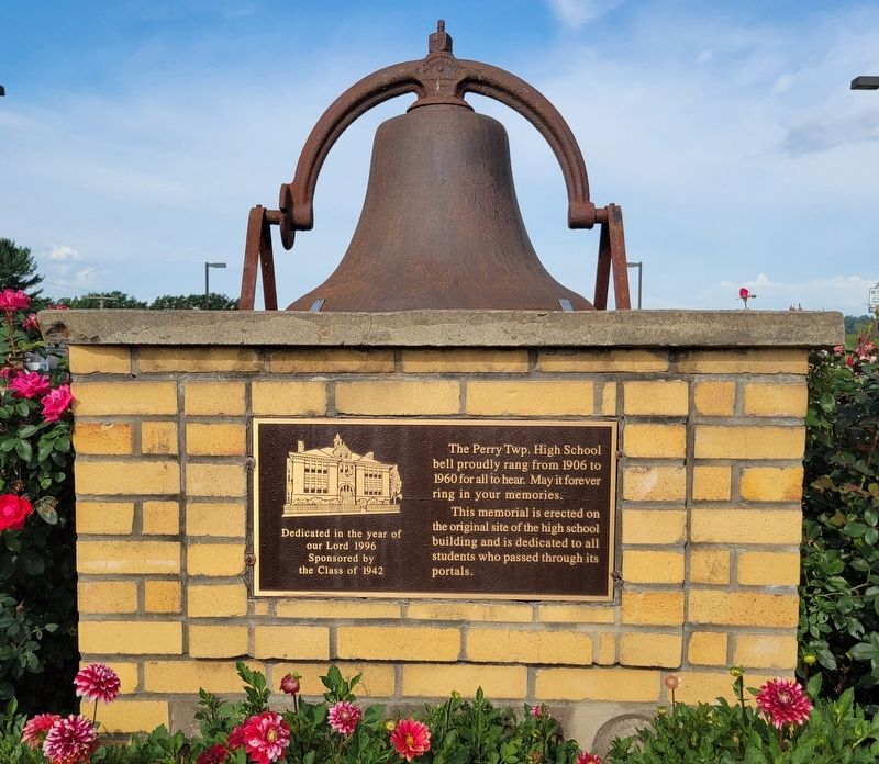 Perry Township High School Bell Marker image. Click for full size.