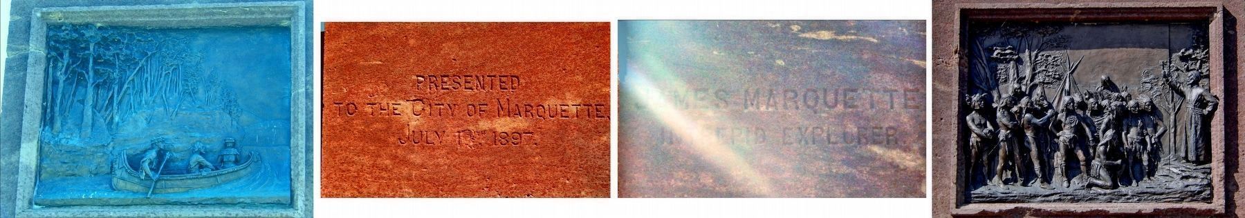Jacques Marquette Monument (<i>detail</i>) image. Click for full size.