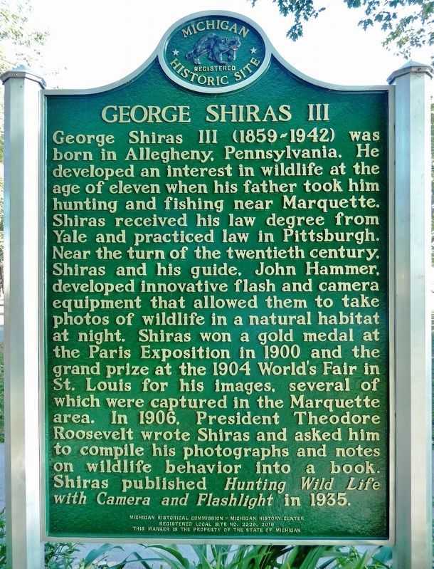 George Shiras III Marker (<i>south side</i>) image. Click for full size.