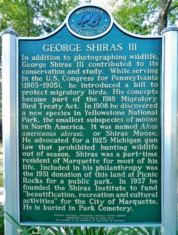 George Shiras III Marker (<i>north side</i>) image. Click for full size.