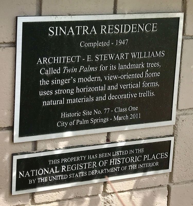 Sinatra Residence Marker. Click for full size. Sinatra Residence Marker image. Click for full size.