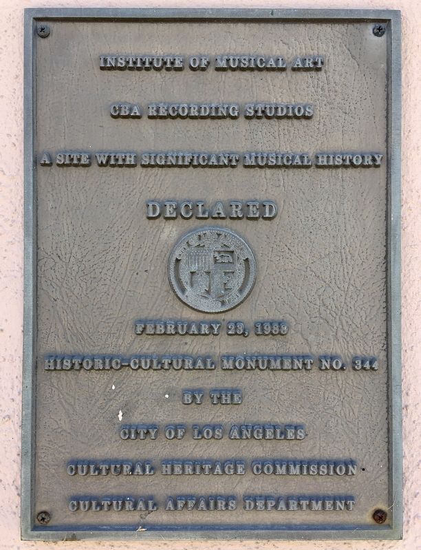 Institute of Musical Arts Marker image. Click for full size.