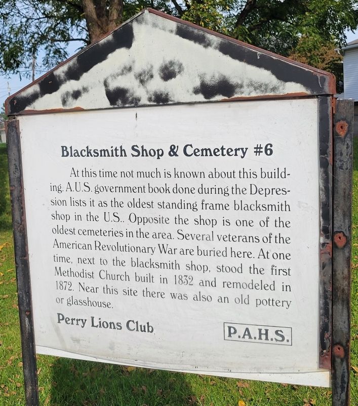 Blacksmith Shop & Cemetery Marker image. Click for full size.