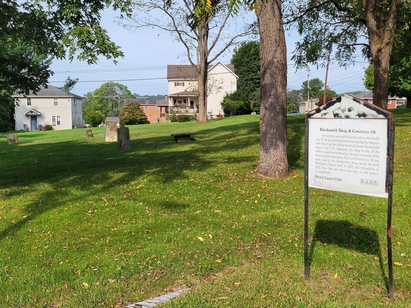Blacksmith Shop & Cemetery Marker image. Click for full size.