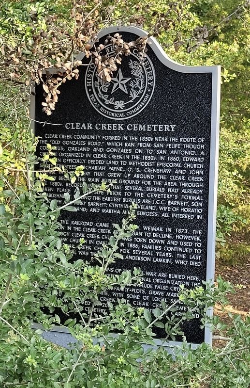 Clear Creek Cemetery Marker image. Click for full size.