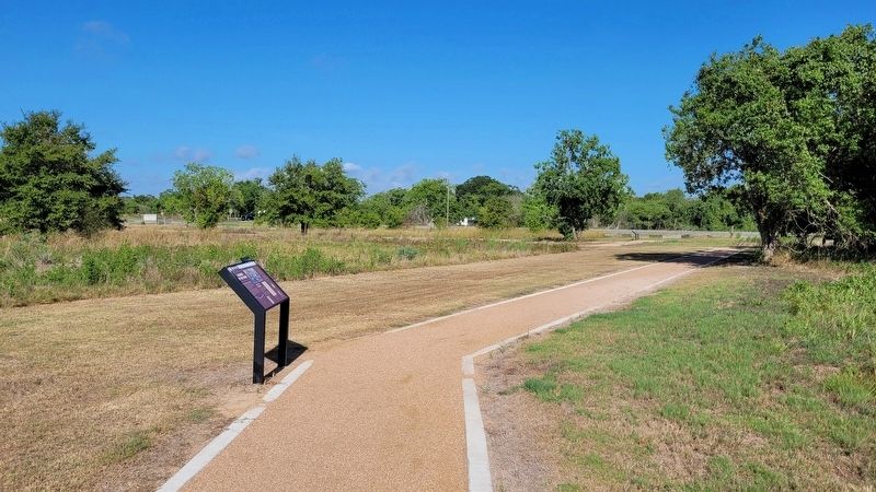 The western view of the Burning of the Town Marker from the walkway image. Click for full size.