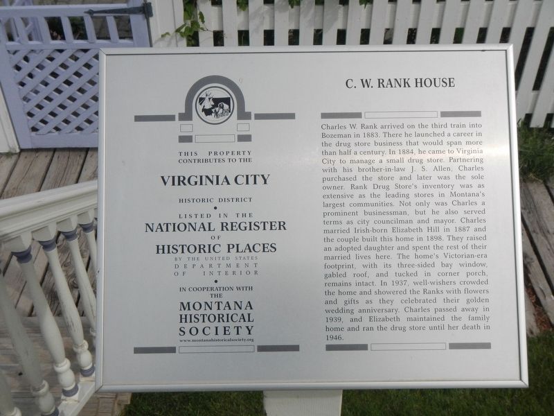 C.W. Rank House Marker image. Click for full size.