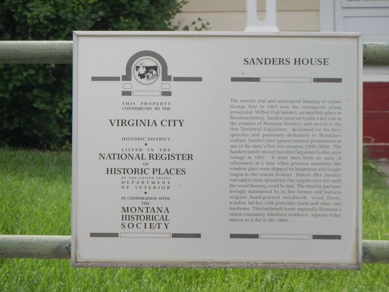 Sanders House Marker image. Click for full size.