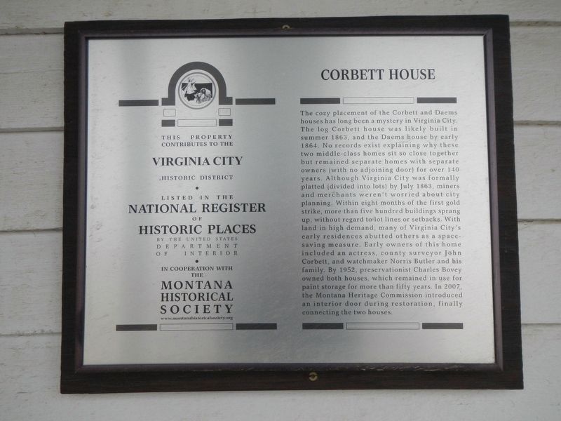 Corbett House Marker image. Click for full size.