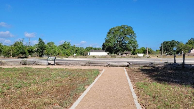 The western view of the Business District Marker from the walkway image. Click for full size.