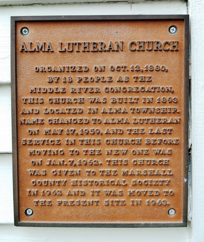 Alma Lutheran Church Marker image. Click for full size.