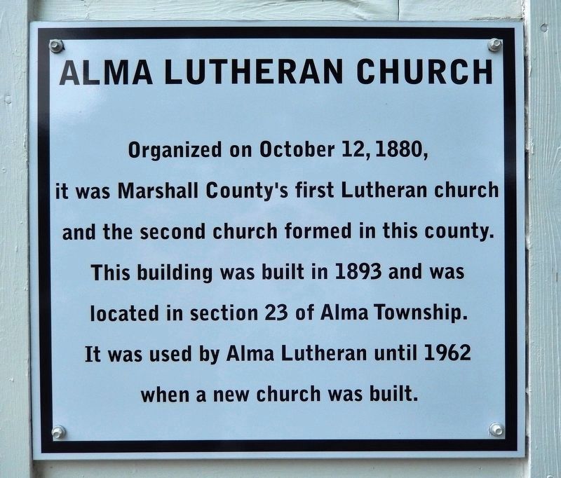 Alma Lutheran Church Plaque image. Click for full size.