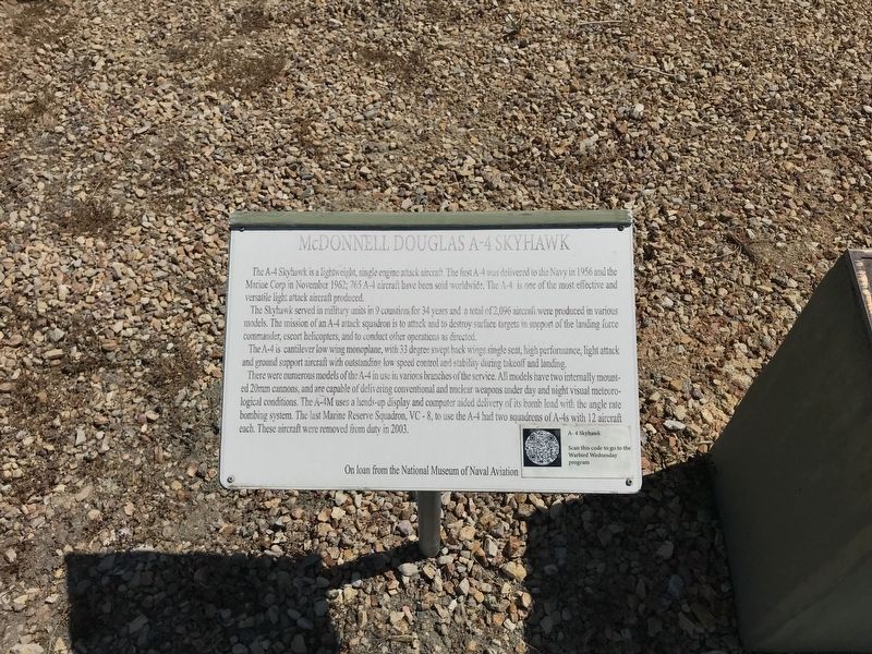McDonnell Douglas A-4 Skyhawk Marker. Click for full size. McDonnell Douglas A-4 Skyhawk Marker image. Click for full size.