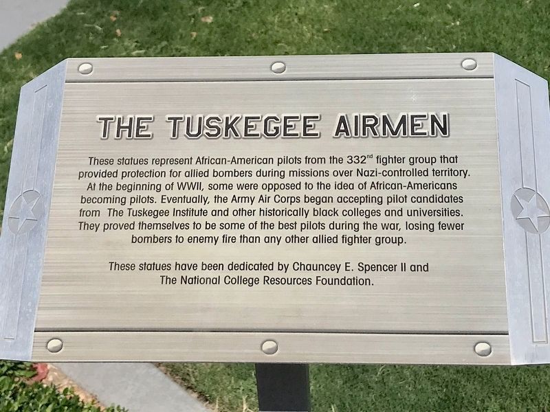 Tuskegee Airmen Marker. Click for full size. Tuskegee Airmen Marker image. Click for full size.