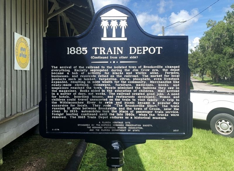 1885 Train Depot Marker Side 2 image. Click for full size.