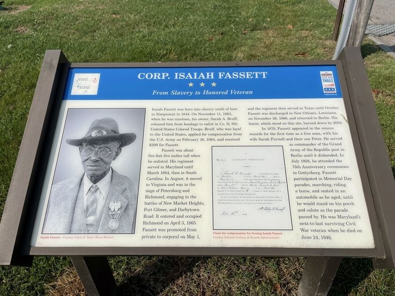 Corp. Isaiah Fassett Marker image. Click for full size.