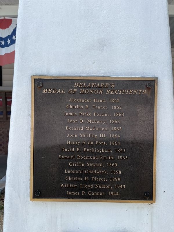 Delaware's Medal of Honor Recipients Marker. Click for full size. Delaware's Medal of Honor Recipients Marker image. Click for full size.