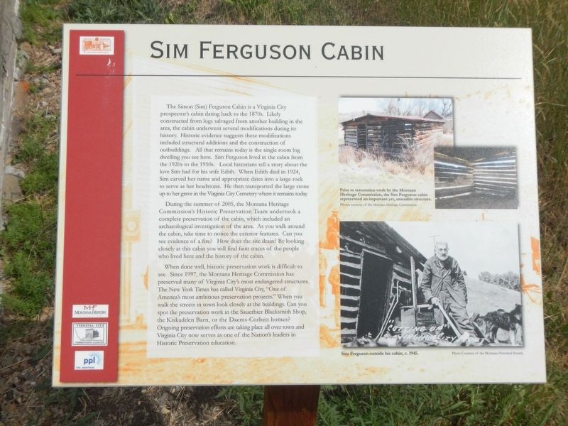 Sim Ferguson Cabin Marker image. Click for full size.