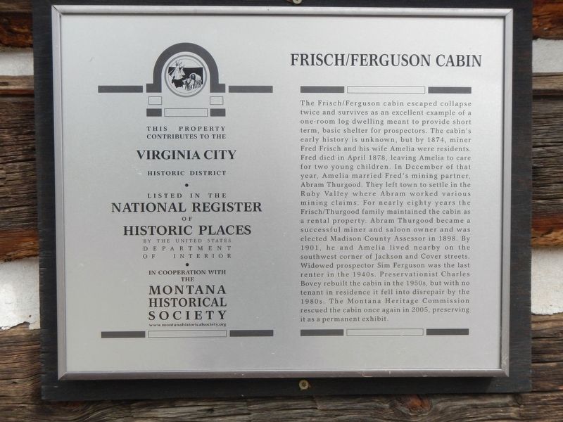Frisch/Ferguson Cabin Marker image. Click for full size.