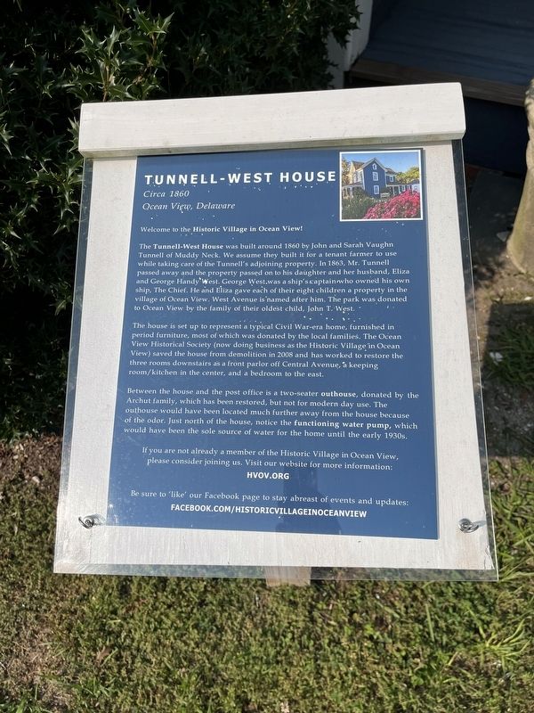 Tunnell-West House Marker image. Click for full size.