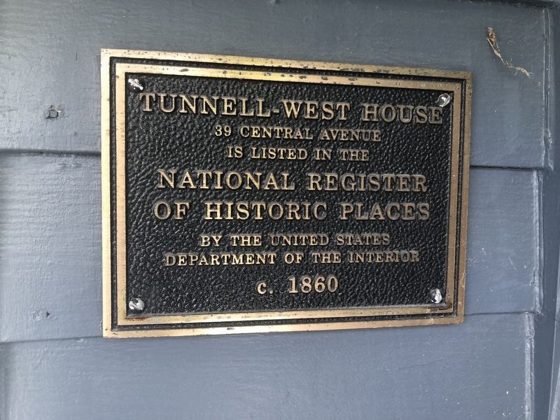 National Register of Historic Places plaque on the Tunnell-West House image. Click for full size.