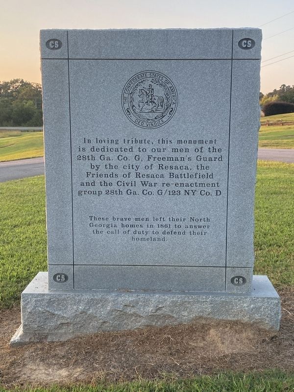 Monument to the men of the 28th Ga. Co. G, Freeman's Guard Marker image. Click for full size.