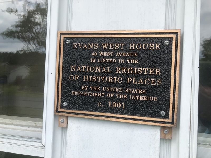 National Register of Historic Places plaque on the Evans-West House image. Click for full size.