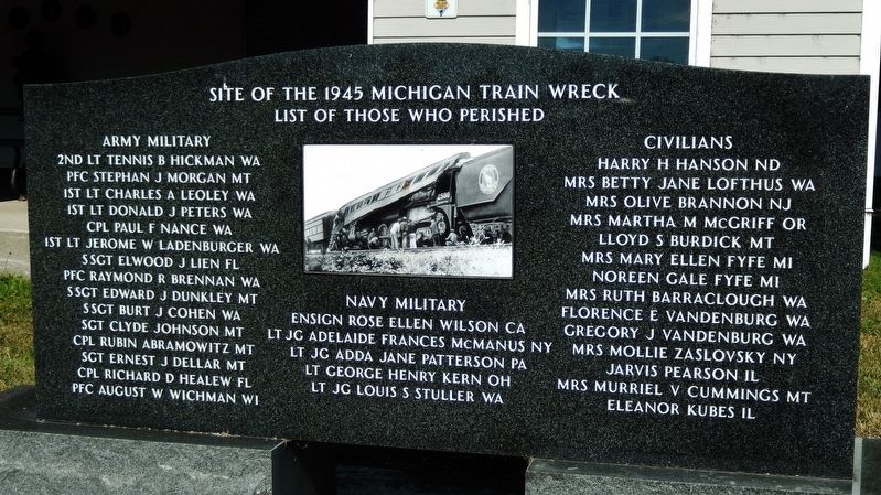 Site of the 1945 Michigan Train Wreck Marker image. Click for full size.