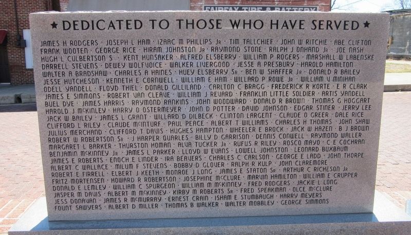 Dedicated to those who have served (West Marker Front Side) image. Click for full size.