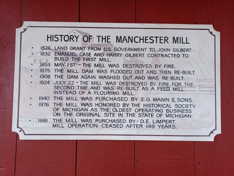 History of the Manchester Mill Marker image. Click for full size.