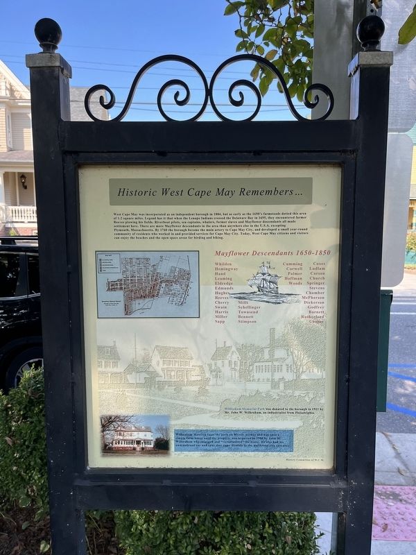 Historic West Cape May Remembers side of the marker image. Click for full size.