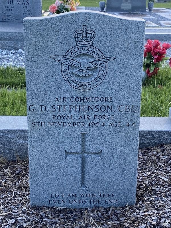 Headstone of Air Commodore G. D. Stephenson, CBE of the Royal Air Force image. Click for full size.